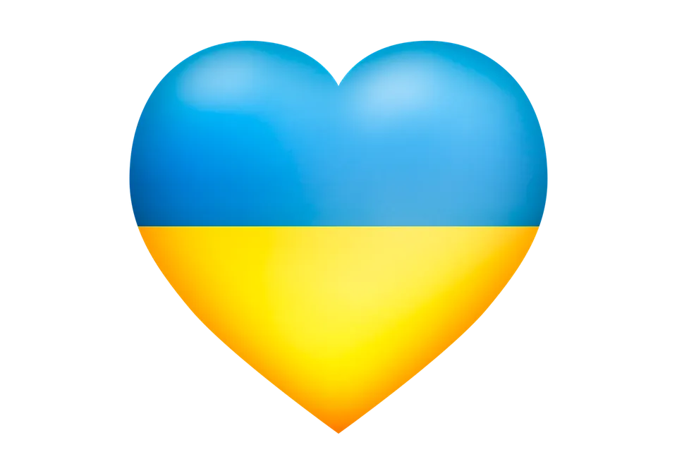 Heart with Ukrainian Flag colours